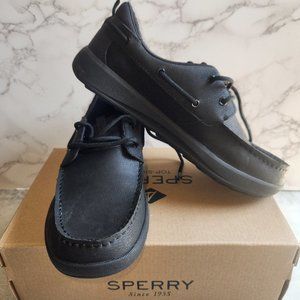 Sperry Top-Sider Fairwater PlushWave Boat Shoe - Big Kid - Black